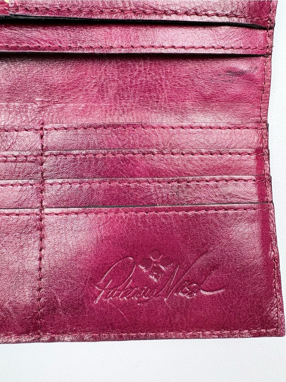 Patricia Nash Paola Leather Frame Wallet with RFID Protection Red - Picture 8 of 11